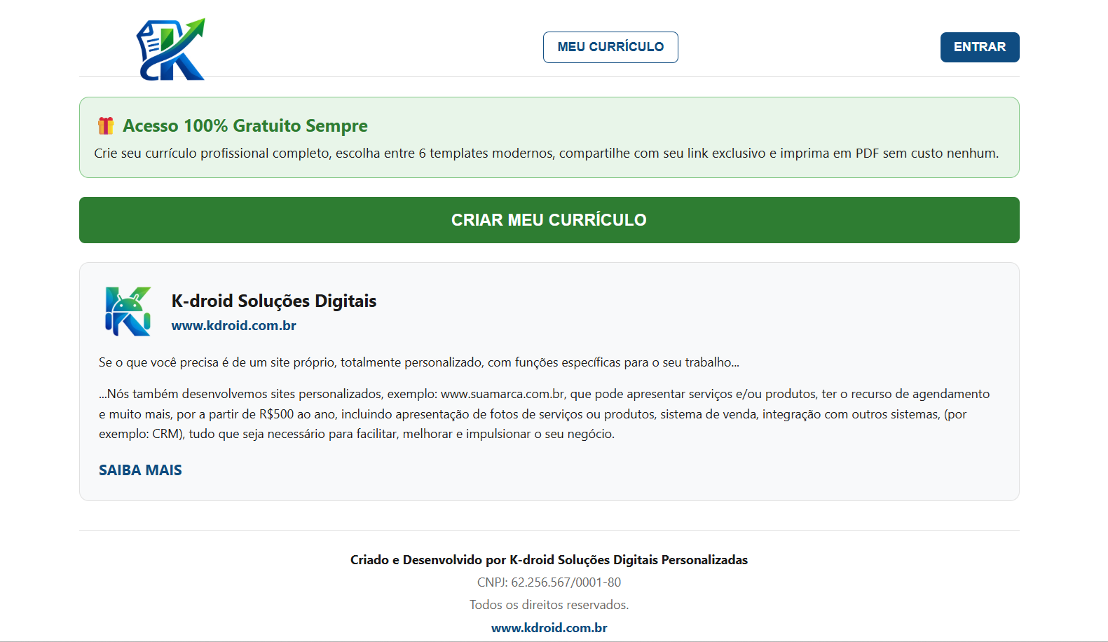 Site Currículo K