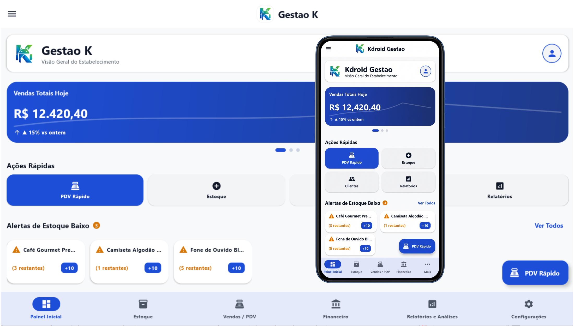 App e Sistema de Gestão K